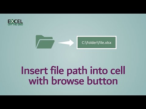 Insert file path into a cell with Browse button | File dialog box in Excel | Excel Off The Grid