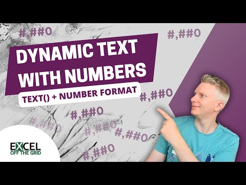 Dynamic Text in Excel | TEXT function + Number Formats  | Excel Off The Grid