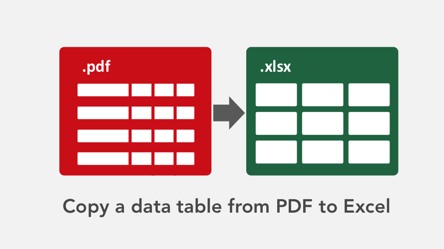 Copy PDF to Excel