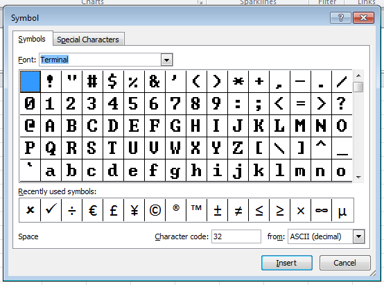 How To Insert Special Characters Cheat Sheet Download Excel Off The 2719