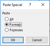 Excel Charts Paste Special Formats