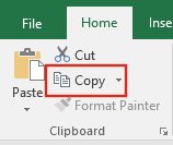 Excel Ribbon Home Copy