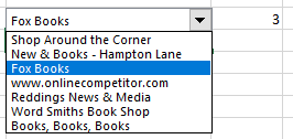 Highlight specific row - combo box Fox Books