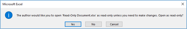 Make file Read-Only - Open Yes or No
