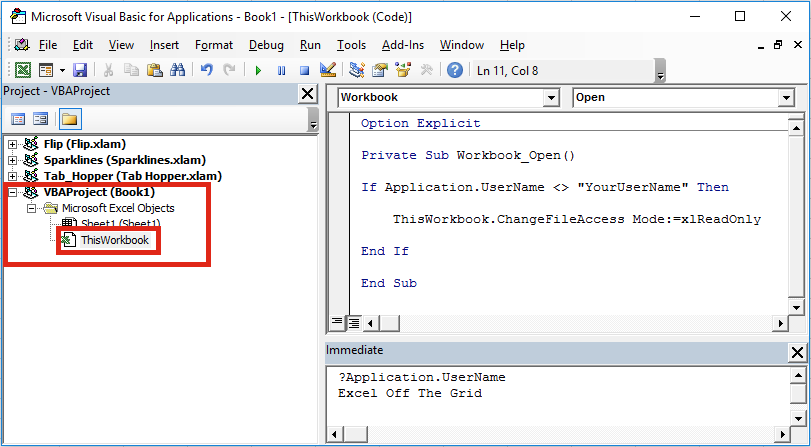 Make File Read Only With Vba Excel Off The Grid 7040