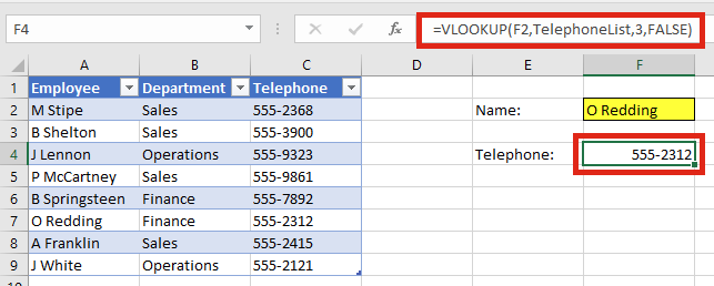 VLOOKUP Auto Expand Table Function