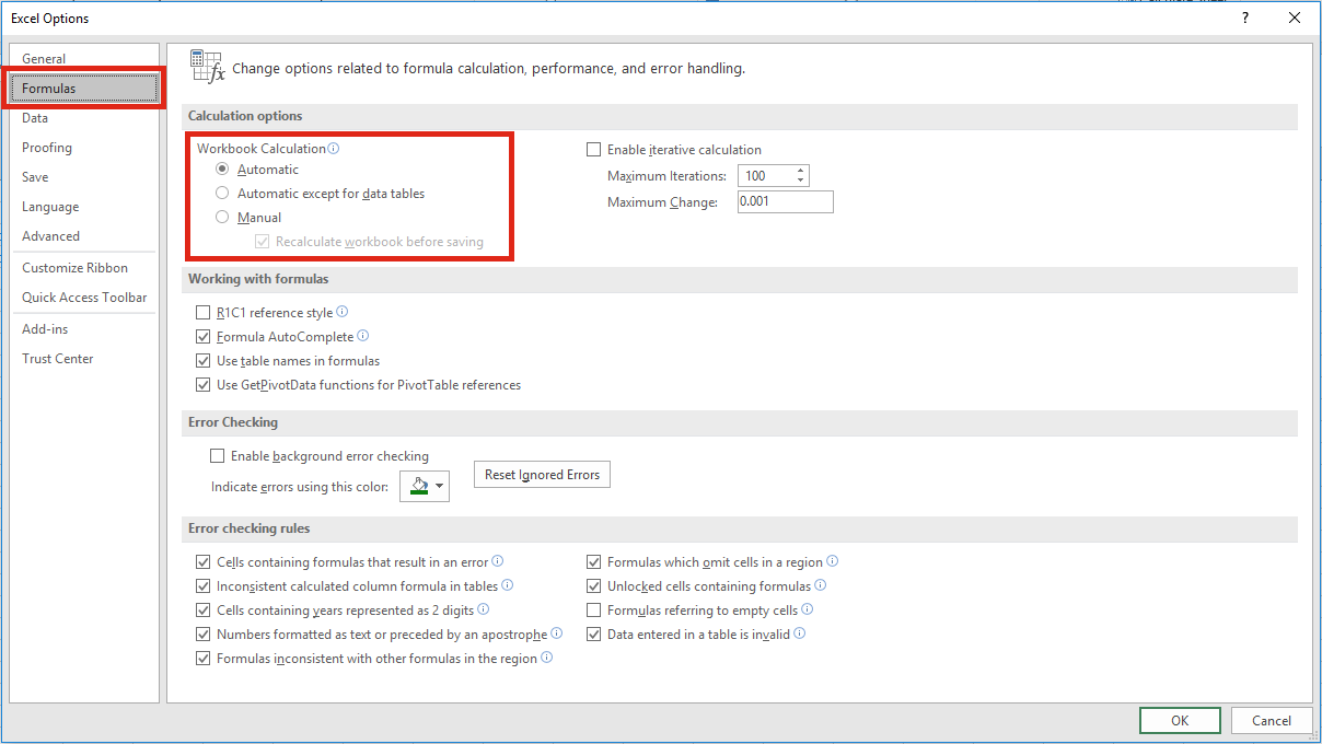 Why Does Excel S Calculation Mode Keep Changing Excel Off The Grid