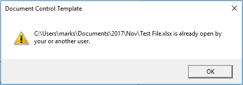 Document Control Template - File Open