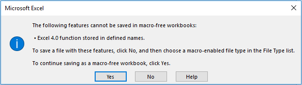Must Save Excel 4 Macros as xlsm