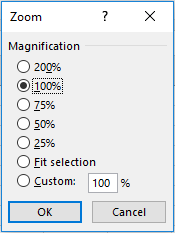 Zoom settings window