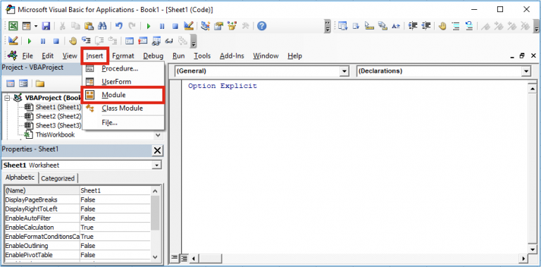 visual basic for excel not showing