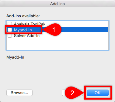 Deactivate Add-in Mac