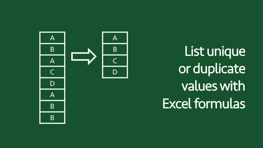 List Unique Or Duplicate Values With Excel Formulas Excel Off The Grid