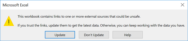 Image result for excel update links