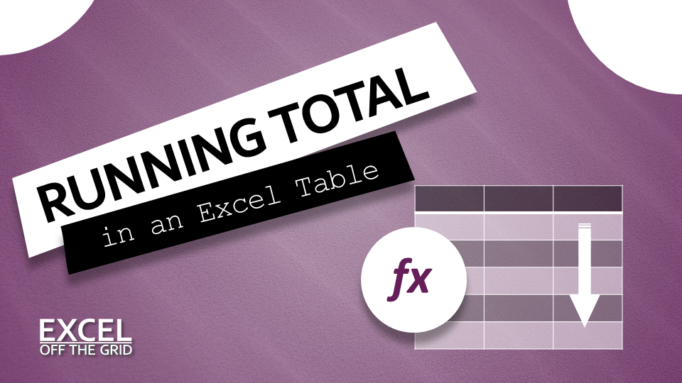 Running total in an Excel Table