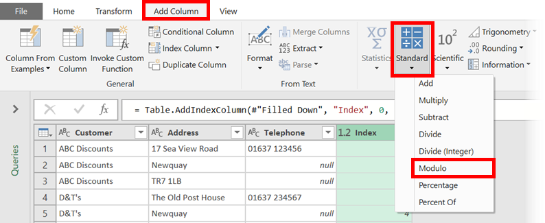 Add Modulo column