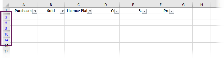 Data range only shows blank rows