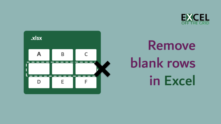 Remove Blank Rows In Excel Excel Off The Grid 0013