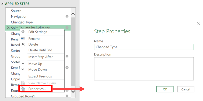 Step Properties - Comments