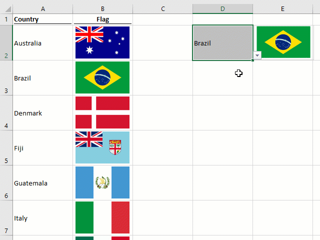 INDEX MATCH method to change picture based on cell