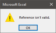 Reference isn't valid error message