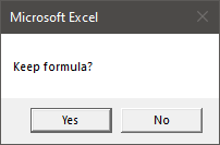 Keep formula option message box