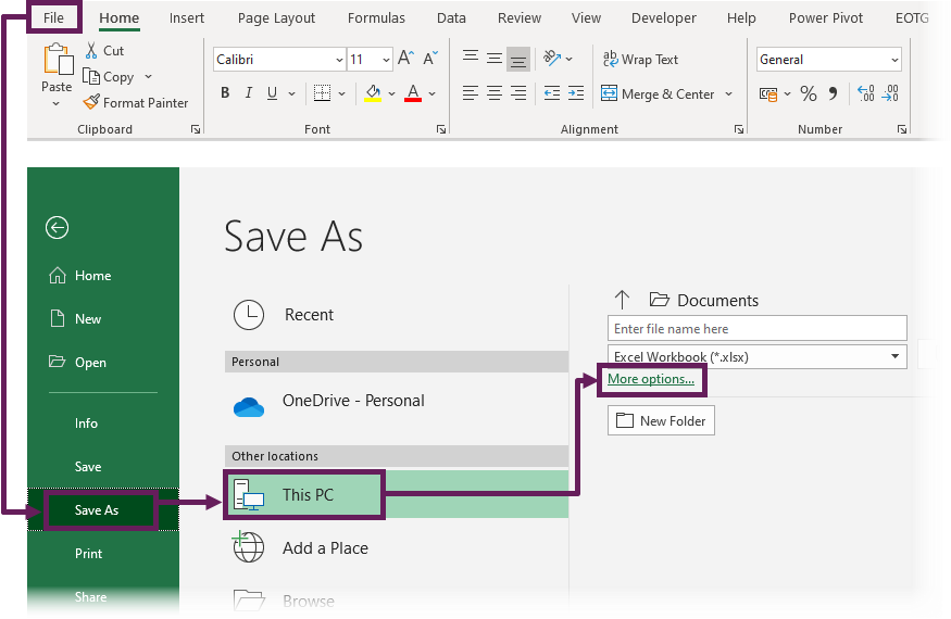 File Save As More Options