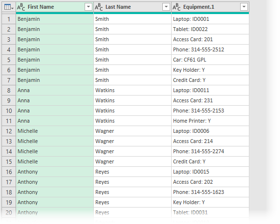 Power Query 2 Columns Merged Into 1