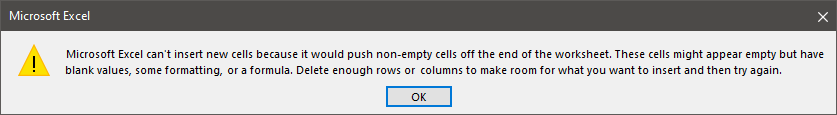 Error message shows Resetting Scrollbar required