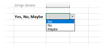 Yes No Maybe drop-down list