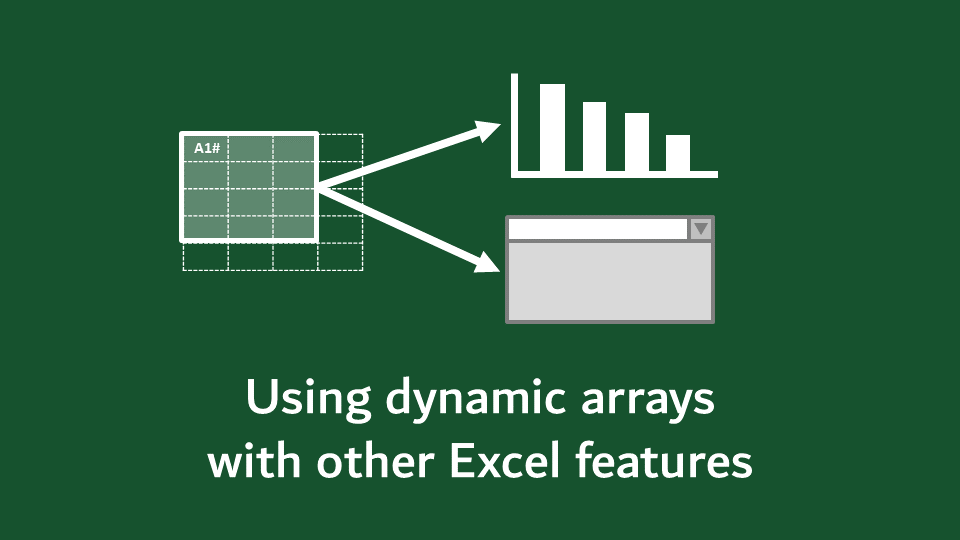 Using dynamic arrays with other Excel features