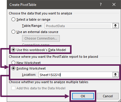 Create PivotTables