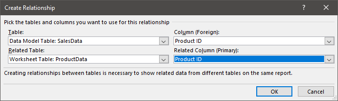 Create Relationship for 2nd Table