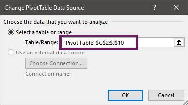 Pivot Table automatically changes back to standard reference