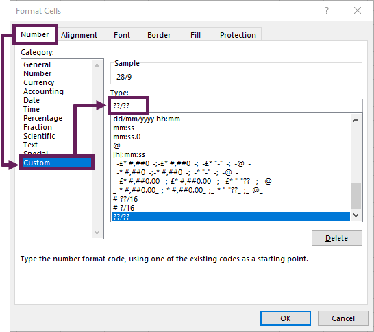 Impropert Fractions - use custom Formatting with out a hash