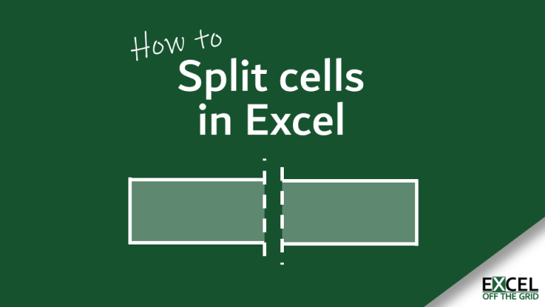How To Split Cells In Excel Excel Off The Grid 7367