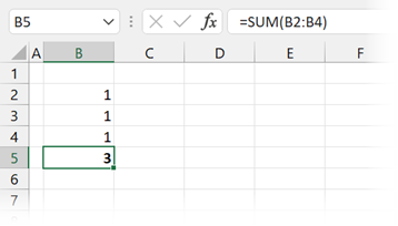 Calculation with hidden row revealed