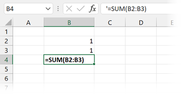 Formula preceeded by comma