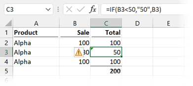 Number in double quotes - IF function