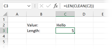 Using CLEAN to remove non-printed characters