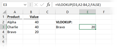 VLOOKUP with correct arguments