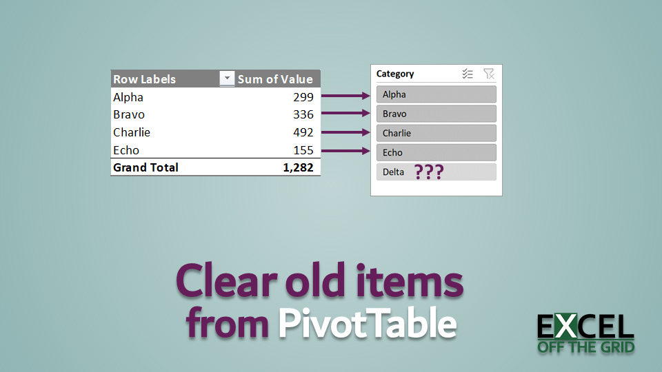Clear old items from a PivotTable filter list