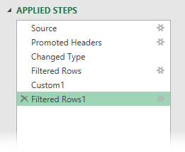 Applied steps after second filter