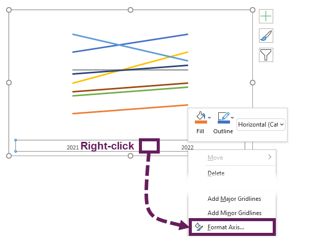 Right-click format Axis