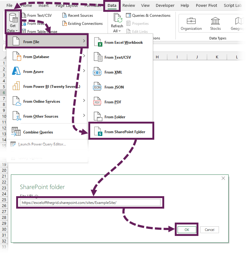Power Query connect to SharePoint folder