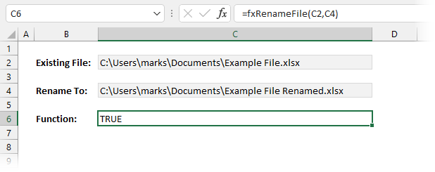 Calling function to rename file from worksheet