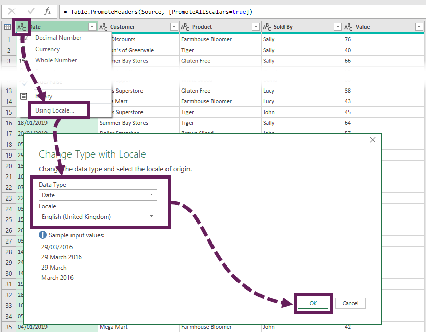 Change data type with Locale