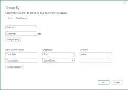 How to use Power Query Group By to summarize data