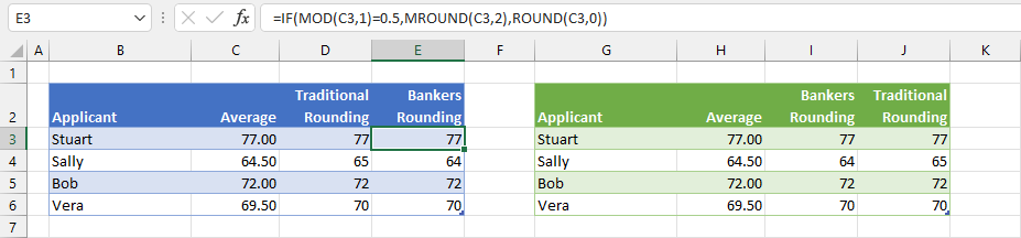 Alternative Rounding Methods - PQ and Excel