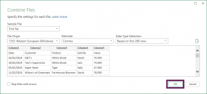 Get data from folder in Power Query: combine files quickly